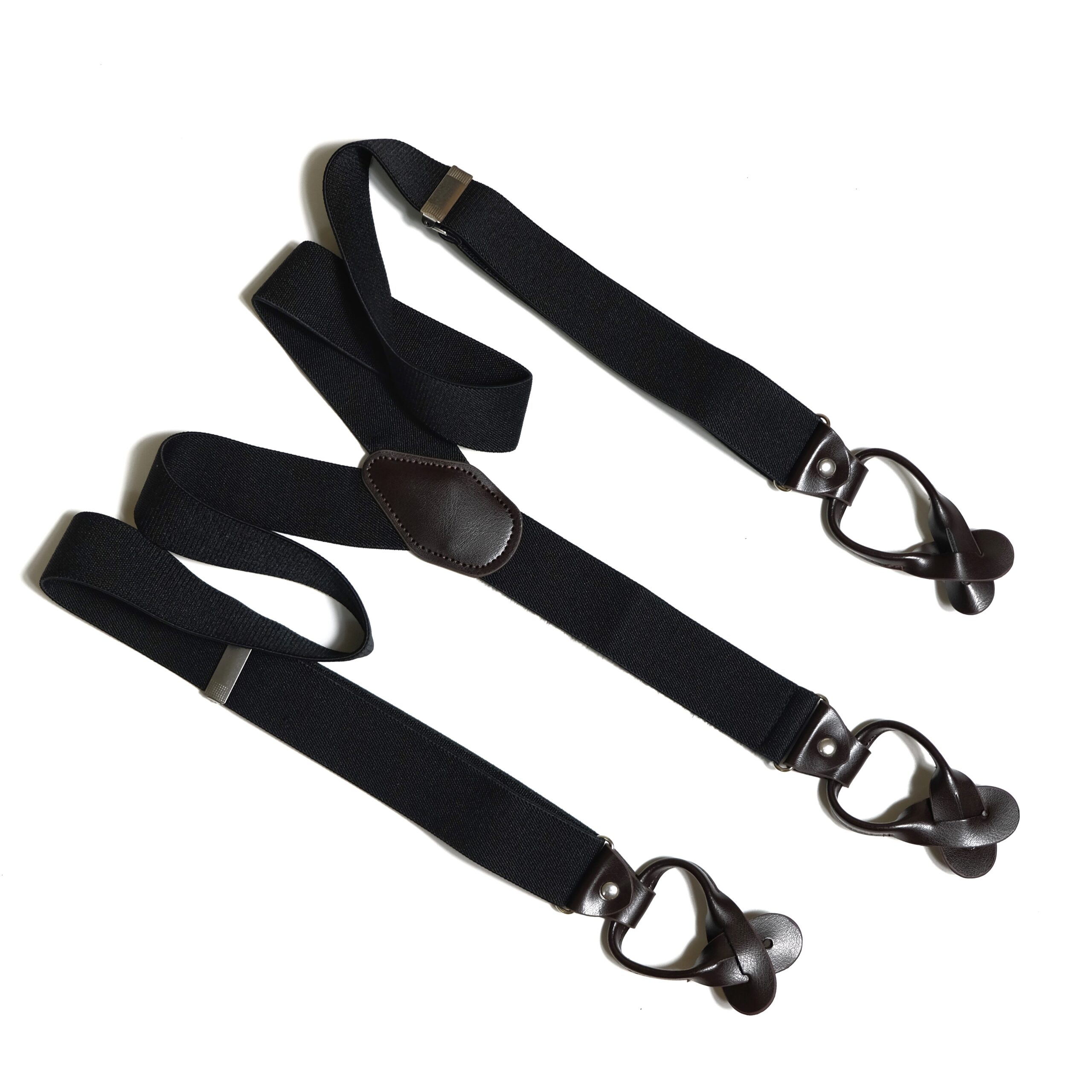  SUSPENDERS KHUY CÀI MÀU ĐEN TRƠN 