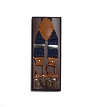 SUSPENDERS KẸP MÀU NAVY HỌA TIẾT CHẤM BI