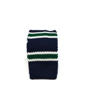 KNIT TIE NAVY KẺ TRẮNG – XANH RÊU