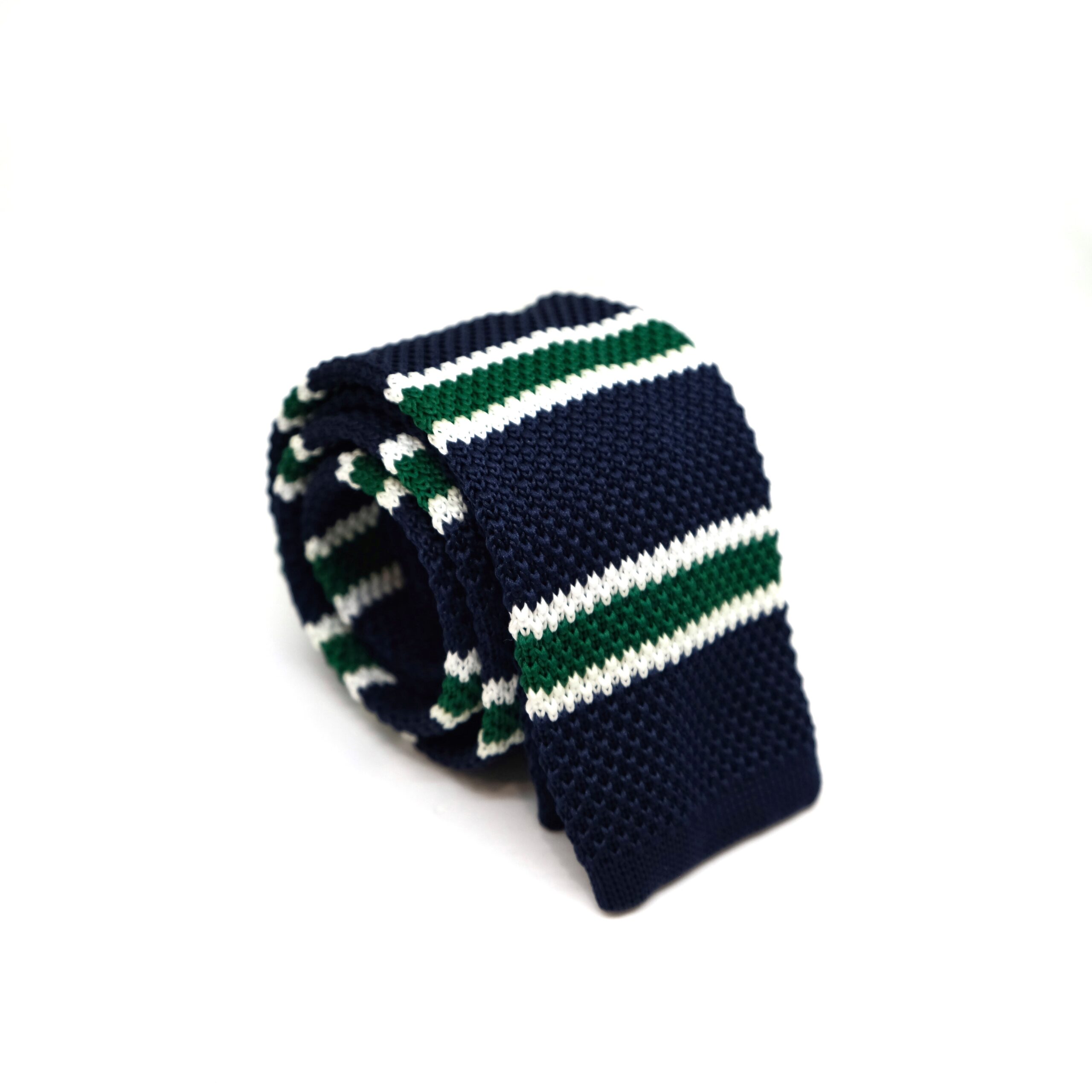  KNIT TIE NAVY KẺ TRẮNG – XANH RÊU 